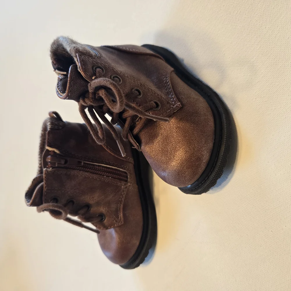 Wondernation Brown‎ Zip Up Kids Boots